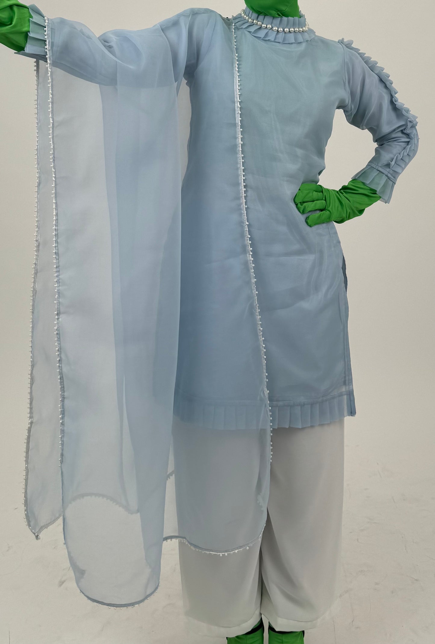 Pleated Pearl Suit [1-2 Day Delivery]
